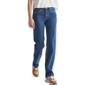 NWT DU/ER Midweight Loose Straight Jeans High Waist Button Fly Size 31